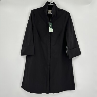 Tuckernuck Women's Black Charlie Shirt Dress sz S Stand Collar A-line Mini  NWT | eBay