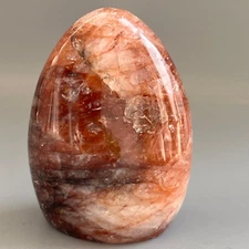 261g Natural polished red glue flower free form decoration B46