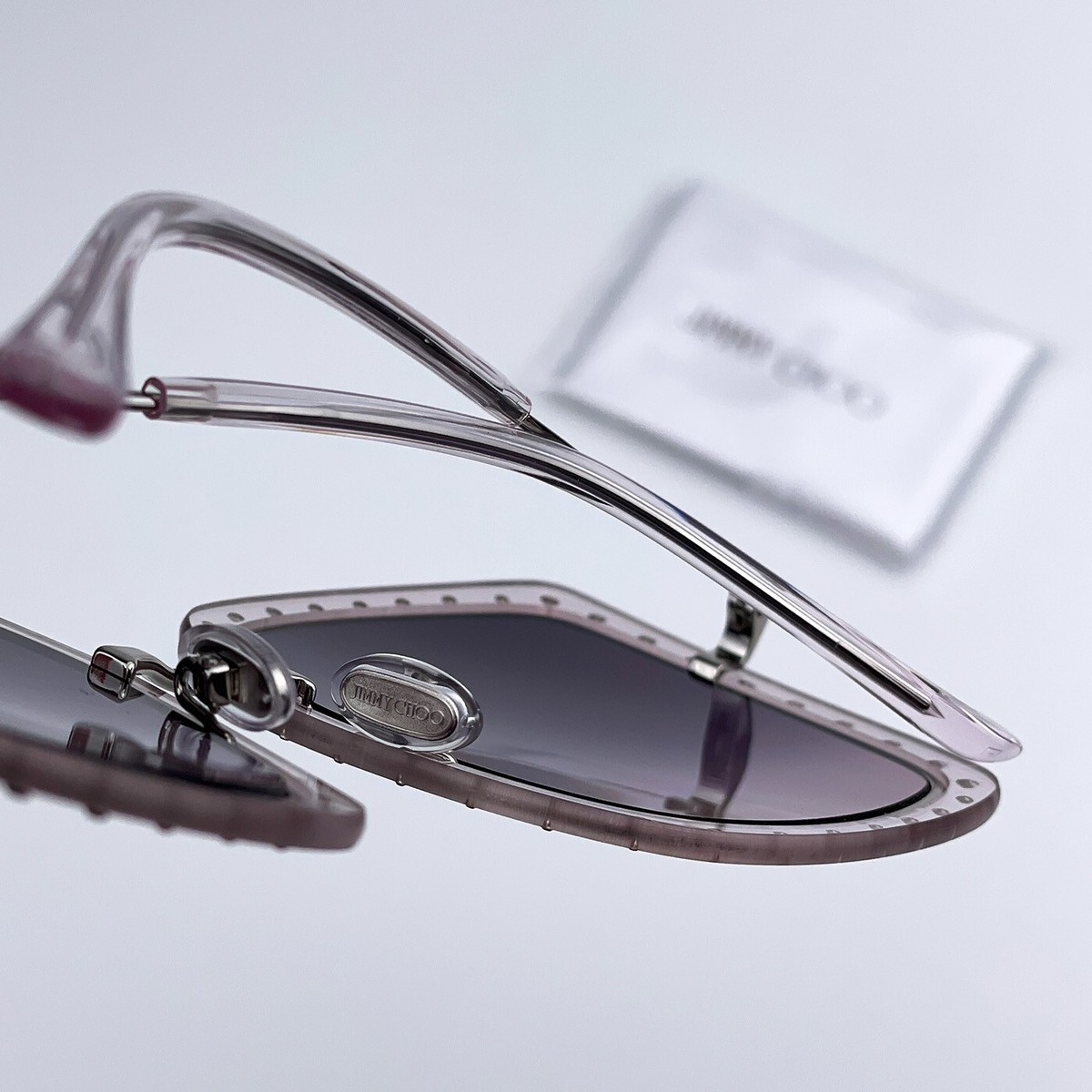Jimmy Choo Women Sunglasses Palladium Lilac Violet Square  display picture 2