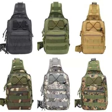 Mens Backpack Tactical Sling Shoulder Bag Molle Travel Chest Pack Outdoor Hiking