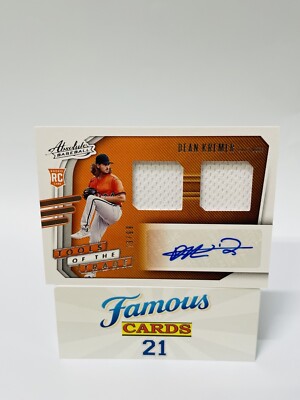 DEAN KREMER 2021 PANINI ABSOLUTE ROOKIE AUTO JERSEY PATCH # /99 ORIOLES RPA