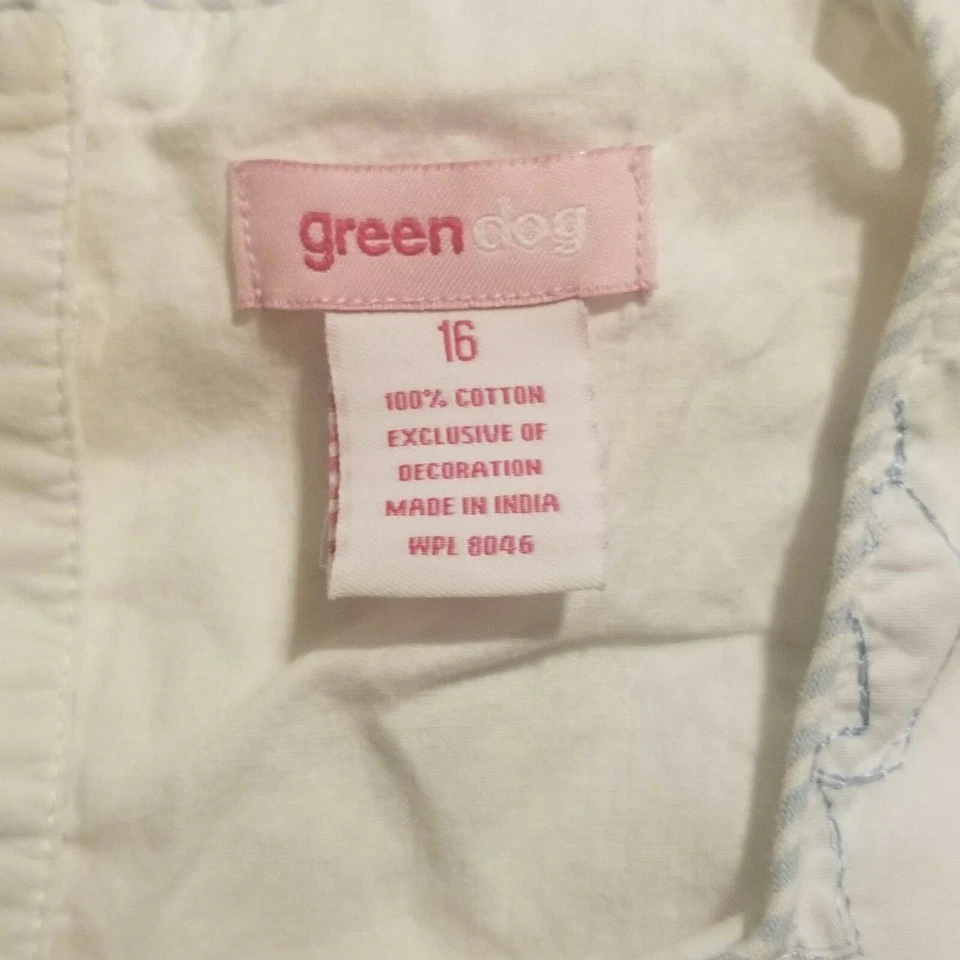 🌼Vestido Floral Blanco y Azul Niñas Talla 16🌼 Foto 4 de 4