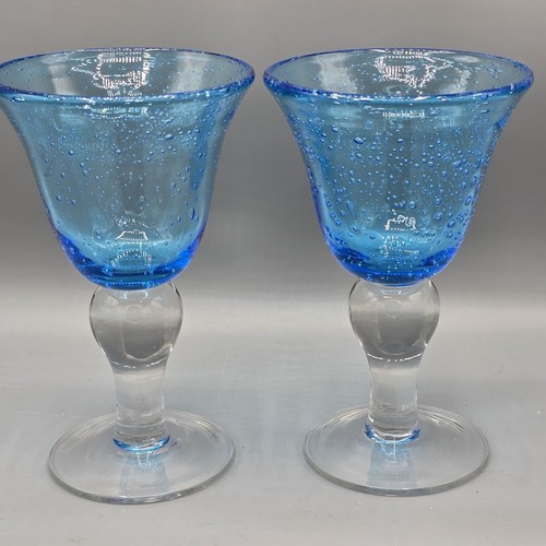 Artland Wein Wasser Gläser Samen Arctic Ice Blue Bubble mundgeblasen 2er Set - Bild 2 von 11