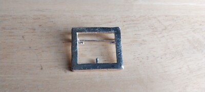 Frame Silvertone Pin Minimal Simple Lines Minimalist Modernist Wave Sleek