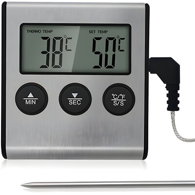 BRATENTHERMOMETER DIGITAL BACKOFEN GRILL THERMOMETER FLEISCHTHERMOMETER KÜCHE