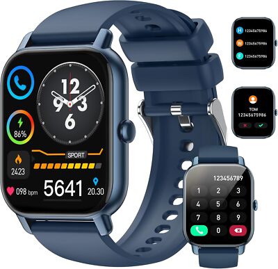 Smartwatch Waterproof Answer Make Calls Sports HR Monitor Compatible for OnePlus