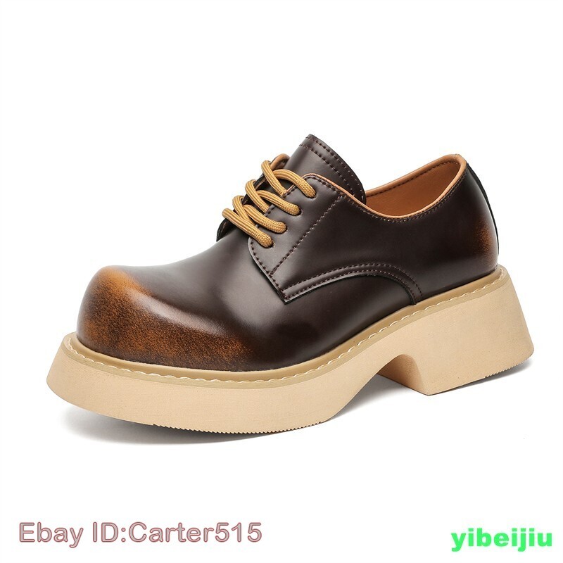 SAOLA Scarpe derby casual eleganti formali stringate uomo punta tonda grande inglese plateau