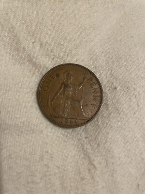 Dated : 1964 - One Penny - 1d Coin - Queen Elizabeth II - Great Britain ...
