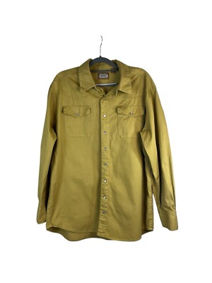 CE Schmidt Workwear Tan Western Pearl Snap Button Up Long Sleeve Size XLT