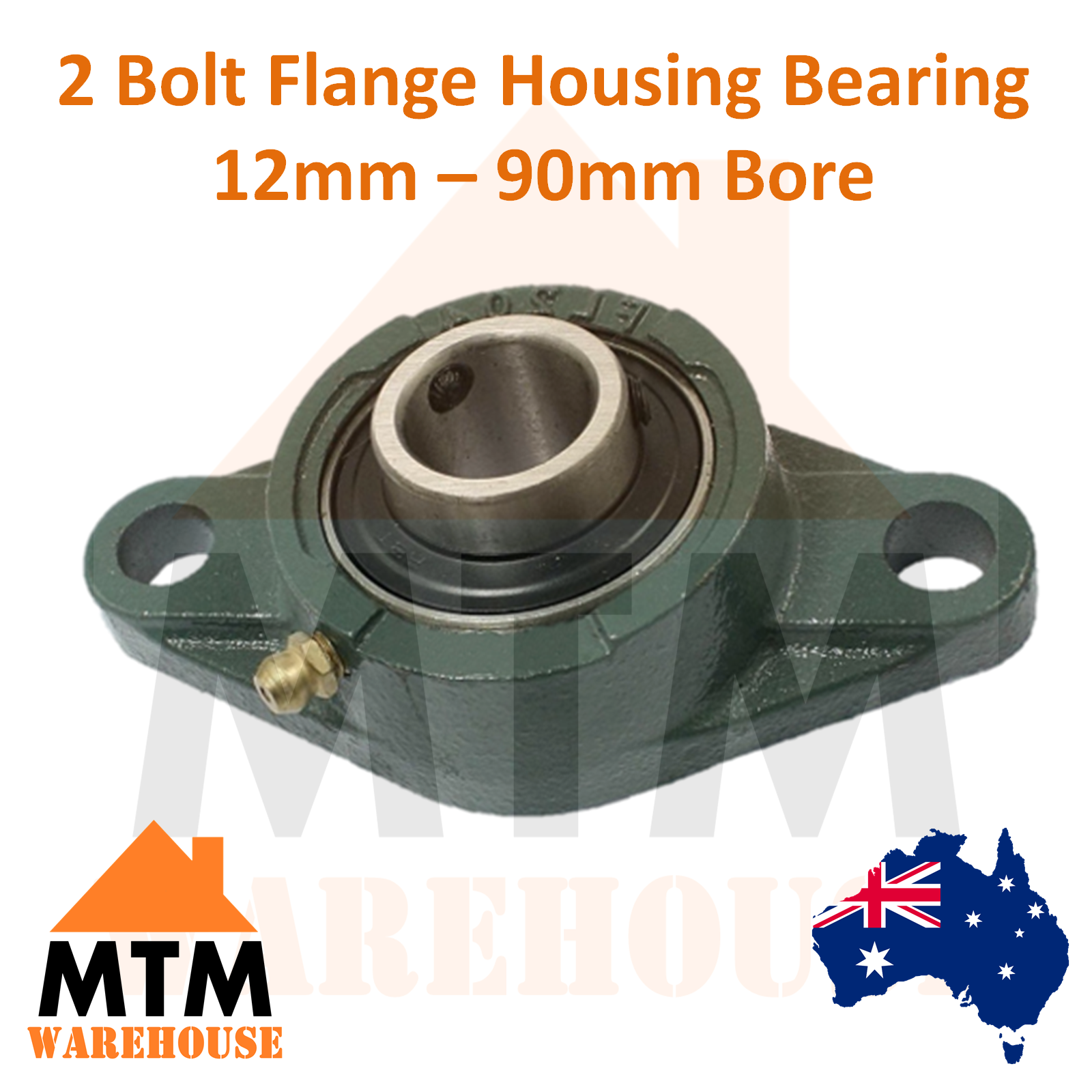 2 Bolt Flange Bearing Self Aligning Housing Pillow Block 12mm90mm Bore