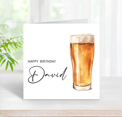 Geburtstag Bier Pint Glas Prost personalisiert Beziehungen Alter Karte für Ihn (C159)