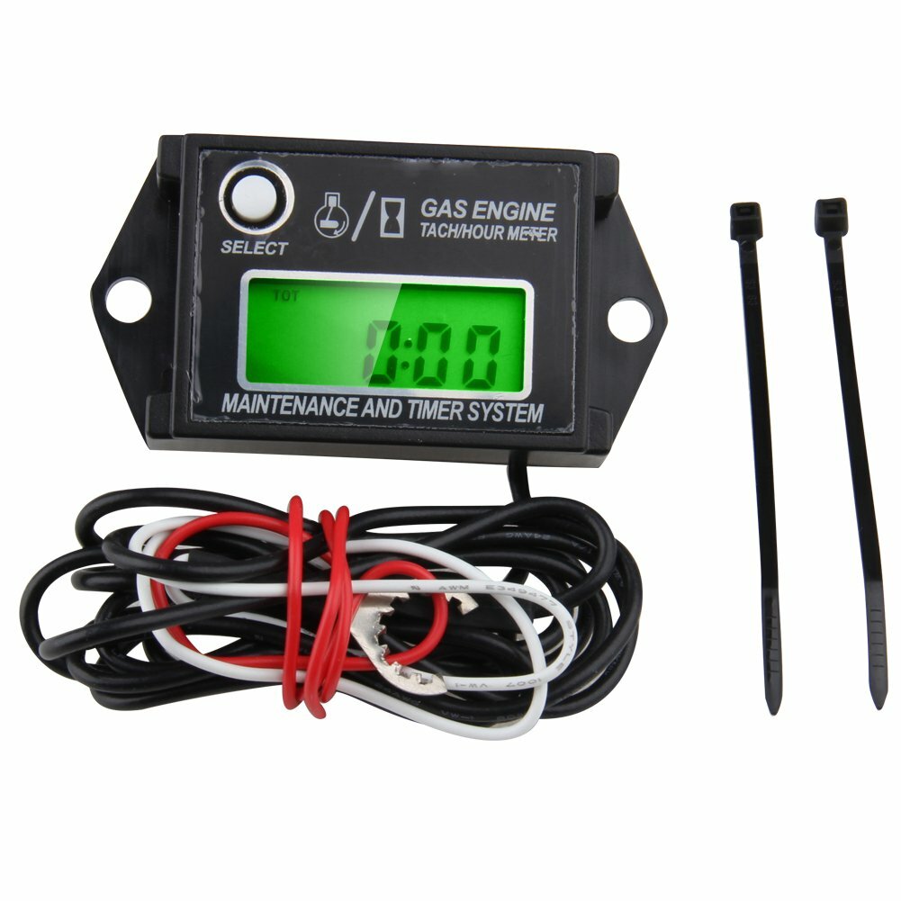 Waterproof Super Tiny Tach Digital Hour Meter Tachometer Resettable Job Timer US