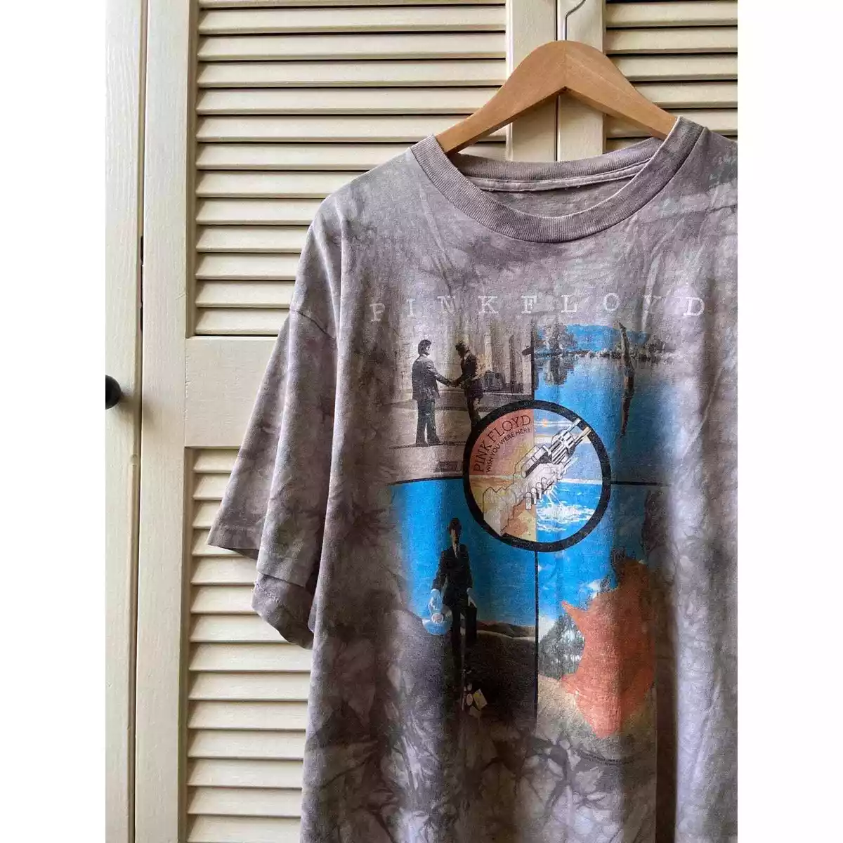 Vintage 90s Pink Floyd Wish You Were Here Grey T-Shirt Band Tee Single Stitch XL