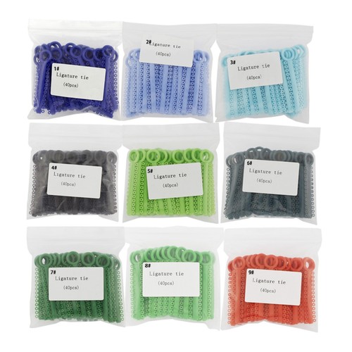 1040 piezas/bolsa de ortodoncia dental ligadura elástica 36 colores 10 paquetes - Imagen 3 de 12