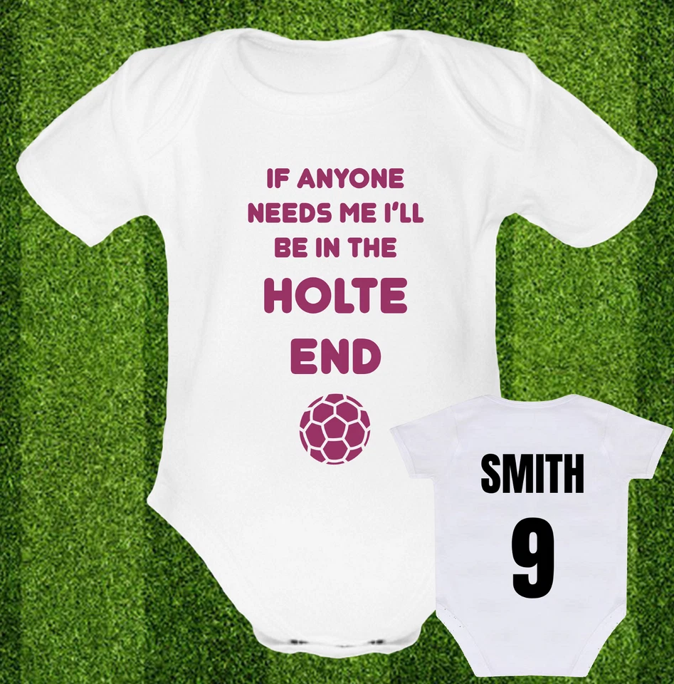 PSYCHOBABY ASTON @VILLA Strampler Baby Weste mitwachsen Geschenk KOSTENLOSE PERSONALISIERUNG INDIVIDUELLER FUSSBALL