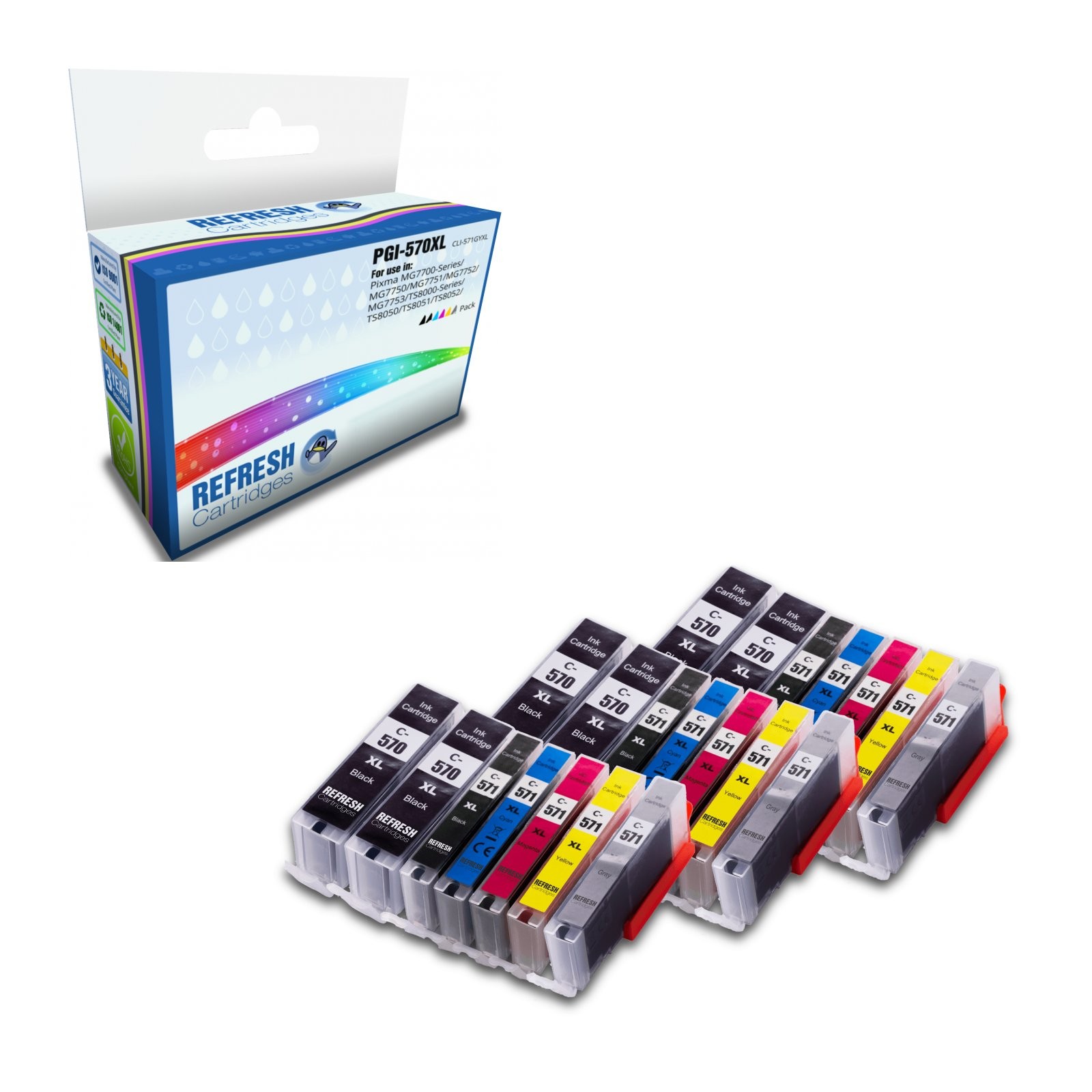 Refresh Cartridges Saver Pack 21x PGI-570XL Ink Compatible With Canon Printers