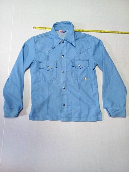 Men TOUGHSKINS Jacket Blue Cotton 34 / XS / 42