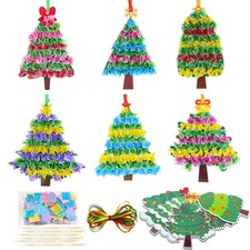 24Pcs Christmas Crafts Set Xmas Tree Arts and Crafts Poke in Art Kit, Make Yo...