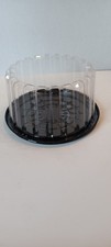 Cake Container 4.5 Height Clear Dome Lid 9 inch Bottom Round Disposable 6 Pk