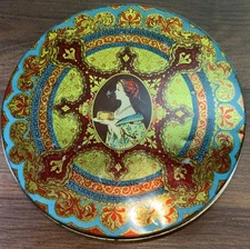 Vintage Hostess Fruit Cake Tin Continental Baking Co. Colorful Round 8” Canister