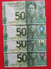 Clydesdale Bank £50 W/HU First Prefix For Duffy Signature Dated 2015 Uncirculate