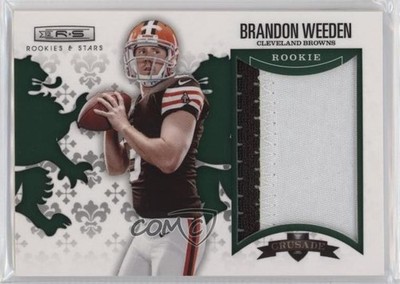 2012 Panini Rookies & Stars Green Materials Prime 3/25 Brandon Weeden #20 RC 7uo