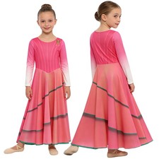 Kids Girls Magic Witch Cosplay Costume Long Sleeve Print Dress Party Performance