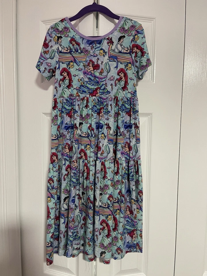 Disney Little Mermaid Dress Size 7/8 Show Stoppers Made 95% Viscose 5% Spandex - Image 2 of 4