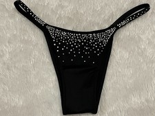 VICTORIA'S SECRET Sparkle Crystal Shine Strap BRAZILIAN Panty SCATTERED High Leg