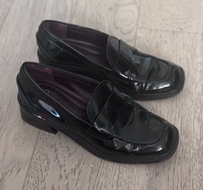 Franco Sarto Women's A-Gabriella Black Leather Loafers 6M