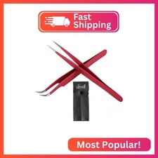 SIVOTE Eyelash Extension Tweezers for Classic  Volume Lashes, 2-Pack, Red
