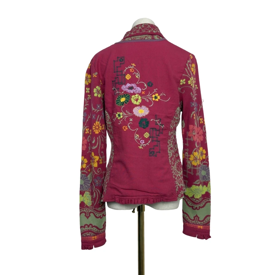 Cárdigan Ivko Suéter Chaqueta Floral Bordado Vintage Talla S/M Foto 4 de 4