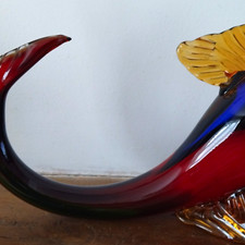 large vintage 31cm murano style  art glass fish figure summers heavy 1.2 kg.