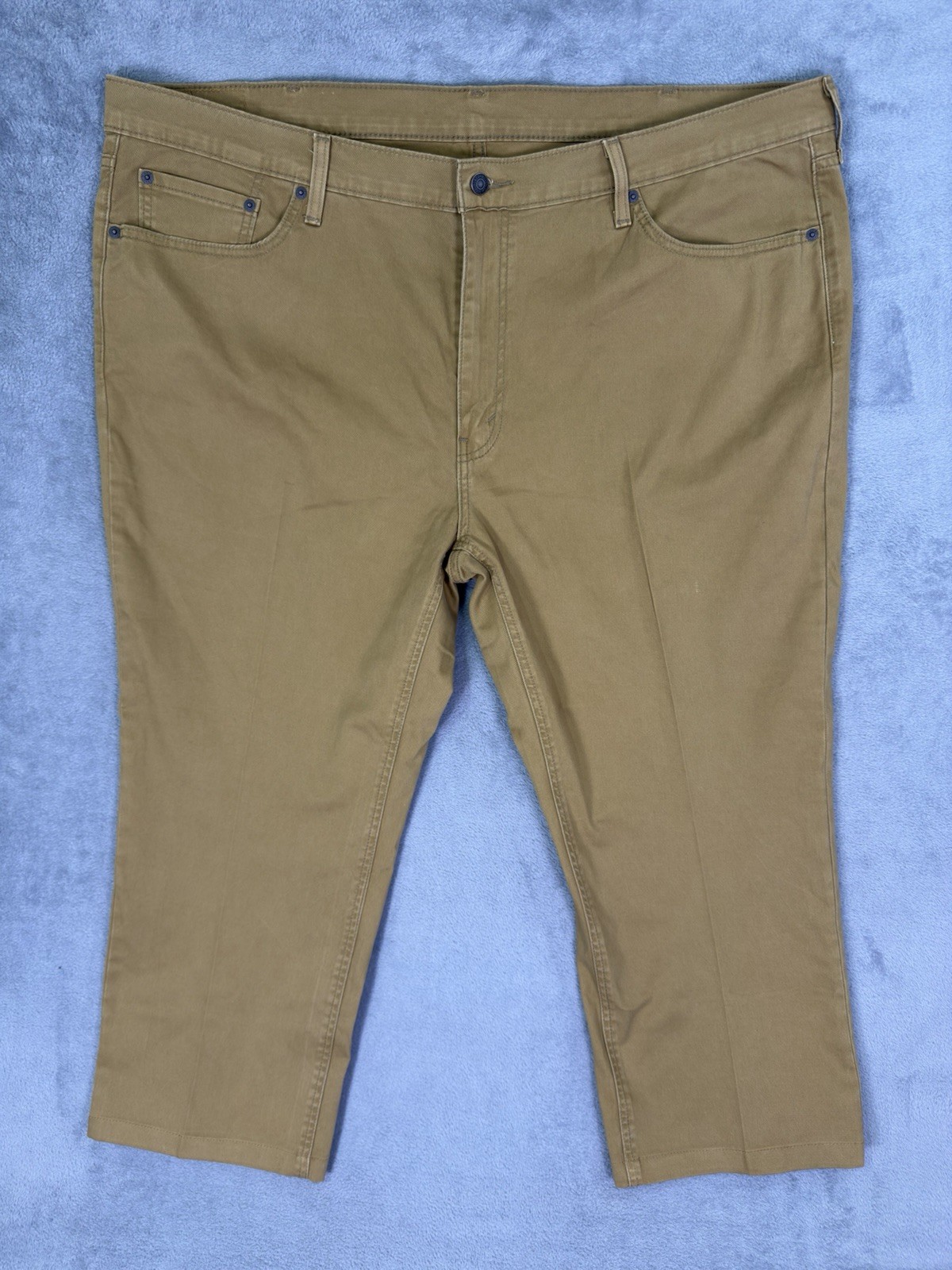 S 46x26** Tan Khaki Denim Straight Athletic High Rise Stretc
