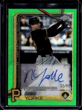 2025 Topps Chrome LogoFractor Nick Yorke Rookie Auto RC Green Refractor #/99