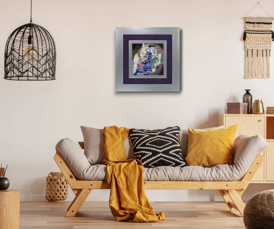 Panna by Gustav Klimt 26"x26" Deluxe Silver Frame with 16 Fabric Choices - Image 4 of 4