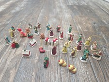 Lot Of 37 Christmas Small Figures Ornament People Bears Santa 1 Miniature Tree