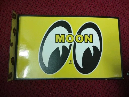 New ListingLOT 2 LARGE VTG MOPAR HEMI GARAGE & MOON EYES HEAVY PORCELAIN METAL SIGN 2 SIDED