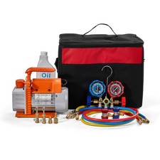 3.5 CFM 1/4HP Air Vacuum Pump HVAC AC A/C Refrigeration Kit with Oil Bottle