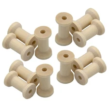 20 Pcs Unfinished Wooden Thread Spools Empty Wood Spools for Crafts Sewing