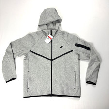 Nike Mens Tech Fleece Zip Up NWT Hoodie Gray Sz L HV0949-063 Sweatshirt New