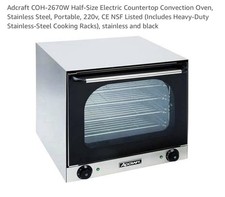 Adcraft COH-2670W Countertop Convection Oven W/ 4 - 1/2 Sheet Cap.