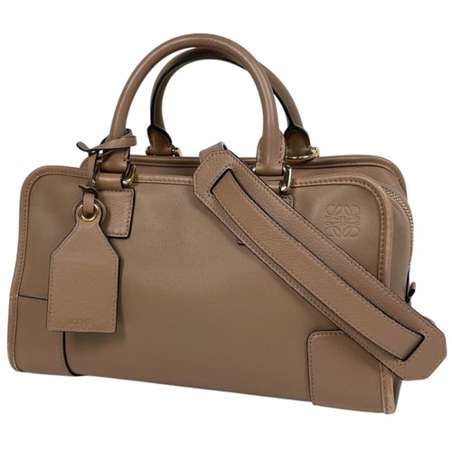 LOEWE Amazona 28 Handbag Leather Brown Ladies Used