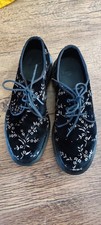 Dr Martens Hugh Black Velvet Blossom Oxfords unisex Casual Shoes UK6 Eu 39