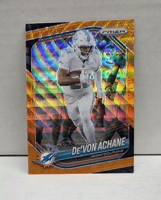 DE'VON ACHANE 2025 Prizm ORANGE WAVE PRIZM ~ Dolphins #'d /65