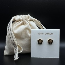 Tory Burch Forget Me Not Gold-Tone Stud Earrings  Giftable  Full Packaging