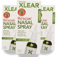Xlear Rescue Nasal Spray With Xylitol 1.5 Oz Tea 3 Pack