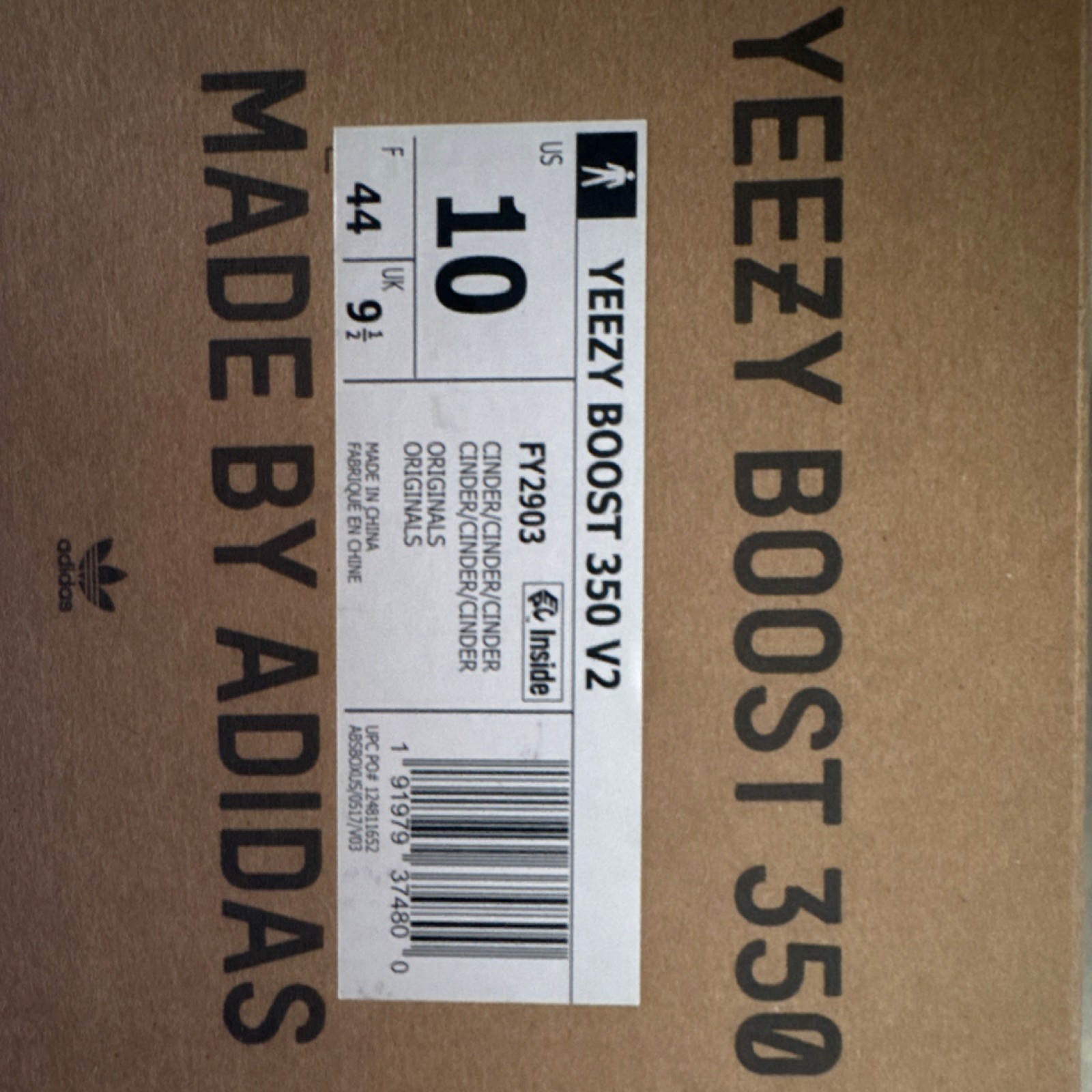 adidas Yeezy Boost 350 V2 Cinder Non-Reflective Black Low FY2903 Kanye West