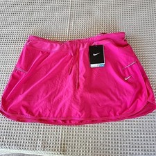 NEW Nike Dri Fit Skort Pink Built In Briefs Shorts Womens Large Tennis Sports