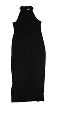 Venus Dress Womens Large Black Halter Sleeveless Wrap Maxi Formal Evening Gown